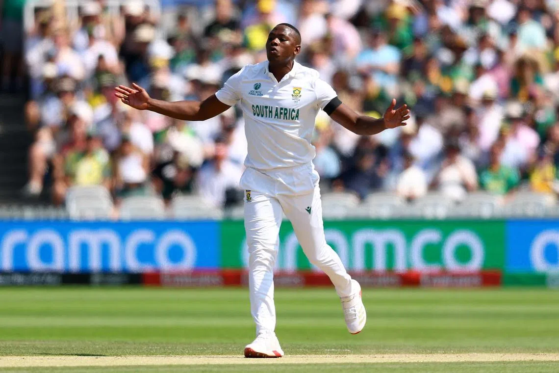 FILE PHOTO: Cricket - 2025 ICC World Test Championship Final - South Africa v Australia - Lord's Cricket Ground, London, Britain - June 13, 2025 South Africa's Kagiso Rabada reacts Action Images via Reuters/Andrew Boyers/File Photo