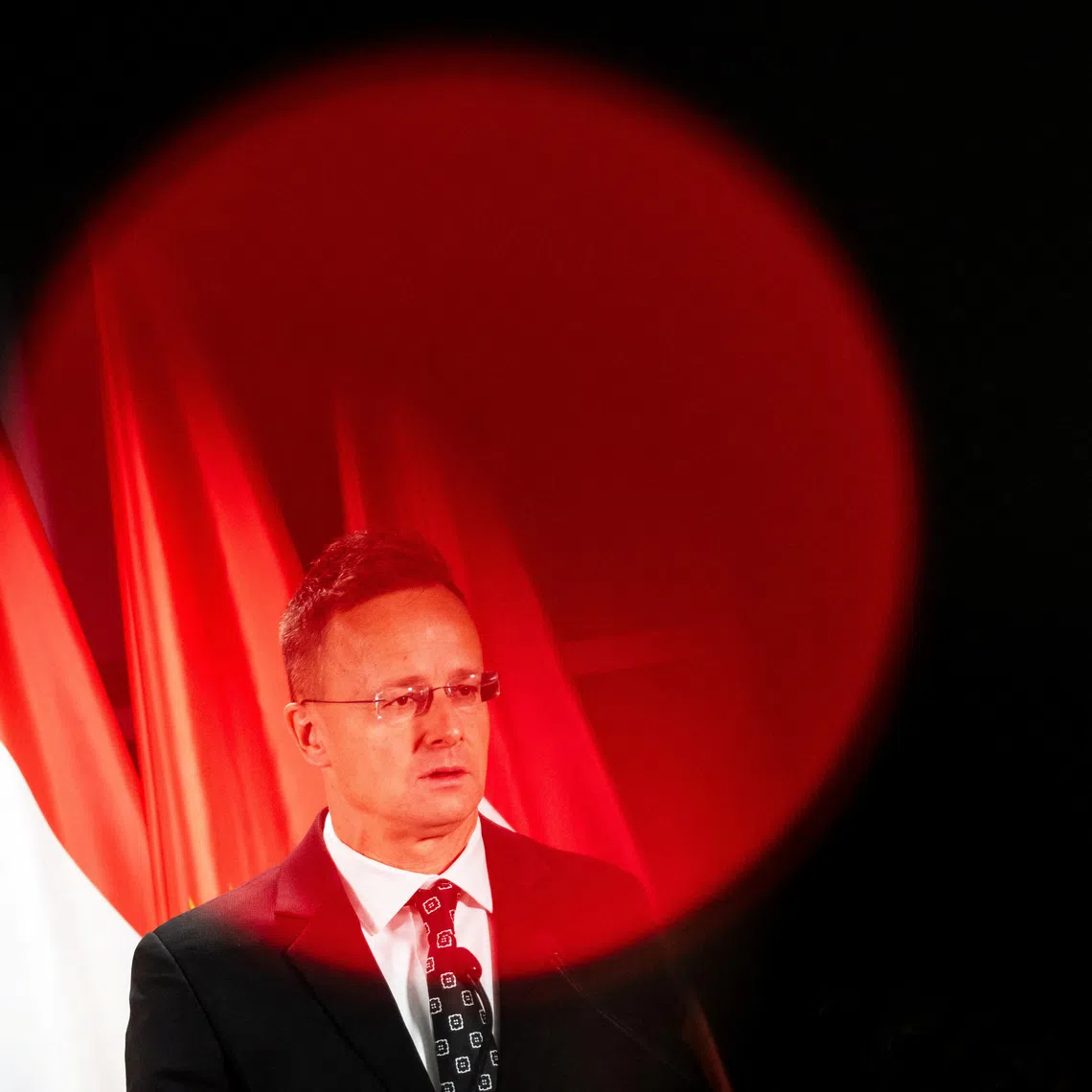 Hungary's Foreign Minister Peter Szijjarto speaks during a press conference in Budapest, Hungary October 17, 2025. REUTERS/Marton Monus
