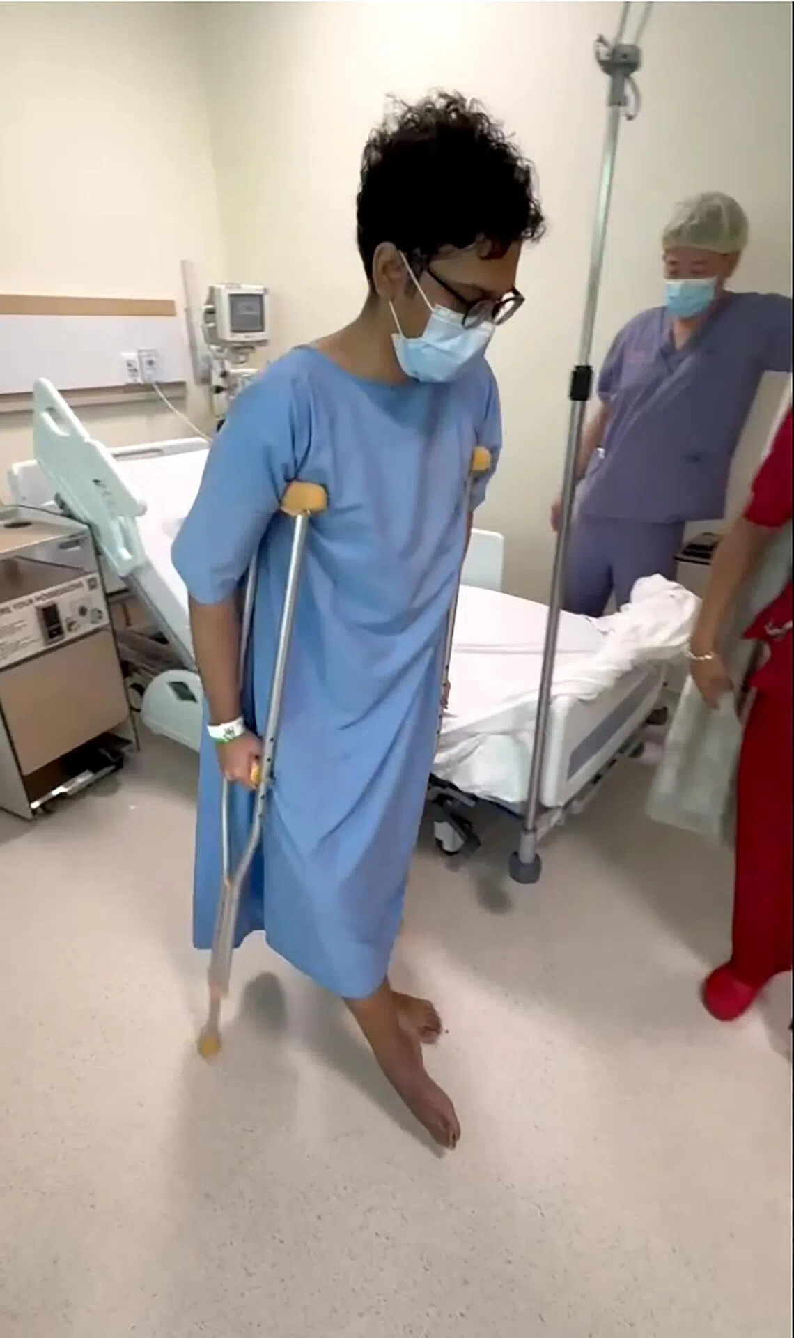 Before the two-stage spinal cord stimulation procedure, Muhammed Arshad Assainar, 22, could not let anything come in contact with his right leg.