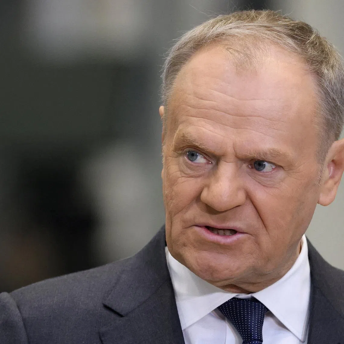 FILE PHOTO: Poland's Prime Minister Donald Tusk holds a press conference during a signing event for the delivery of anti-aircraft systems capable of countering unmanned aerial vehicles in Kobylka, Poland, January 30, 2026. REUTERS/Kuba Stezycki/File Photo