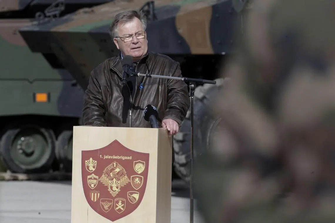 Denmark’s Defence Minister Claus Hjort Frederiksen speaks during the official ceremony welcoming the deployment of a multi-national NATO battalion in Tapa, Estonia, April 20, 2017. REUTERS/Ints Kalnins/File Photo