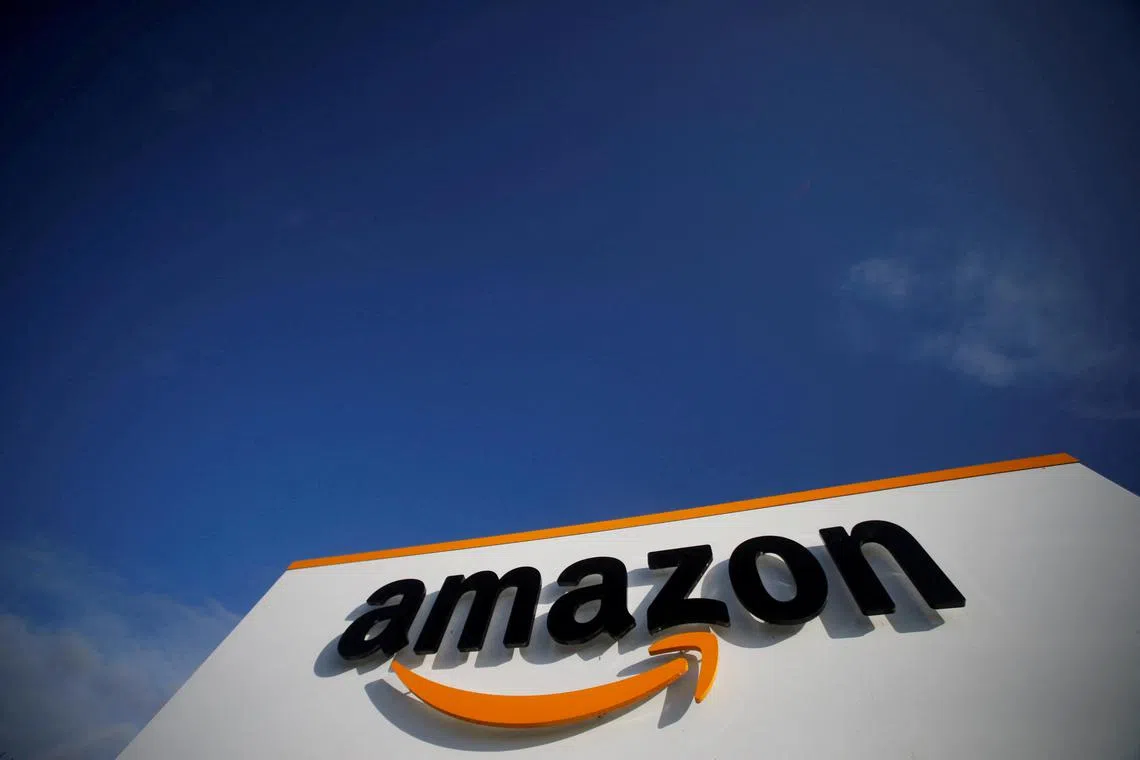 FILE PHOTO: Amazon logo. Photo take on November 5, 2019. REUTERS/Pascal Rossignol/File Photo
