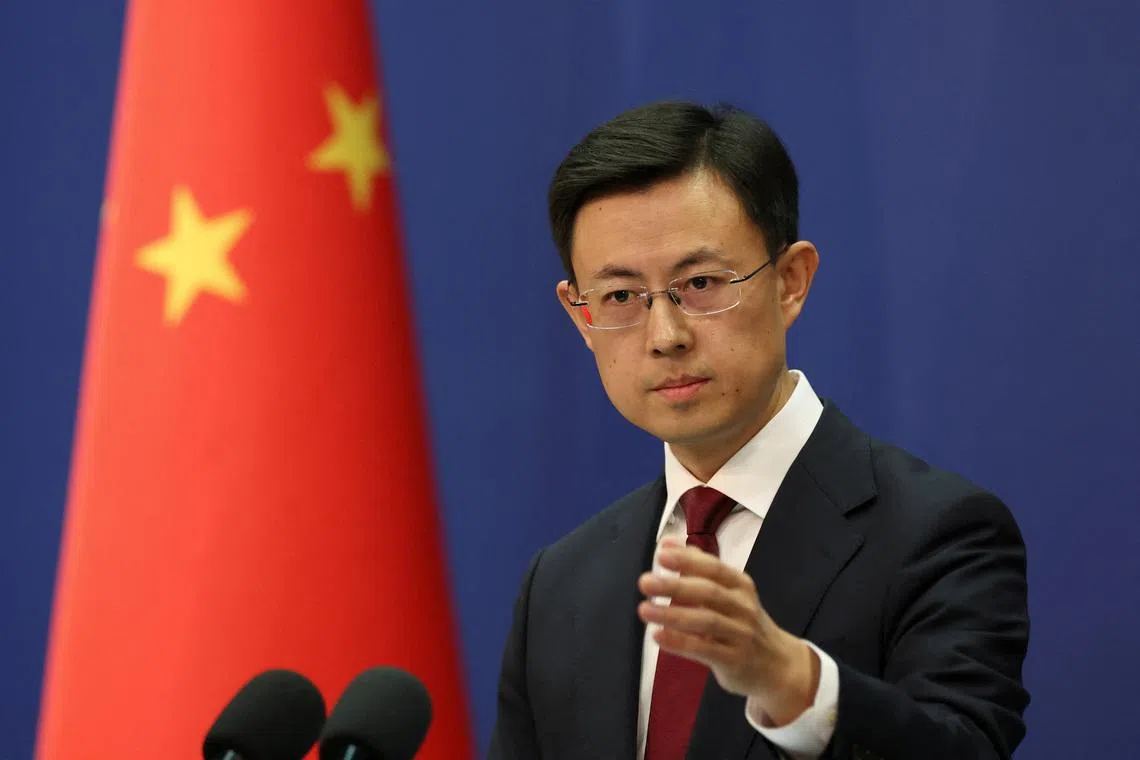Chinese Foreign Ministry spokesperson Guo Jiakun takes a question from a journalist at a press conference in Beijing, China, January 7, 2025. REUTERS/Florence Lo