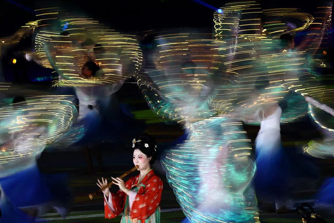 Performers during the opening ceremony at the World Games Chengdu 2025 in Chengdu, China, on Aug 7, 2025.
