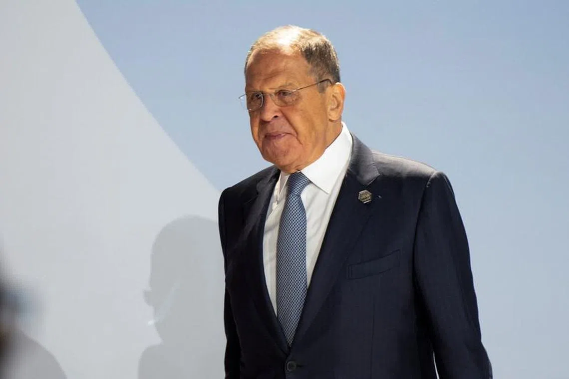 Russia's Foreign Minister Sergei Lavrov attends a press conference as the BRICS Summit is held in Johannesburg, South Africa August 24, 2023. REUTERS/Alet Pretorius