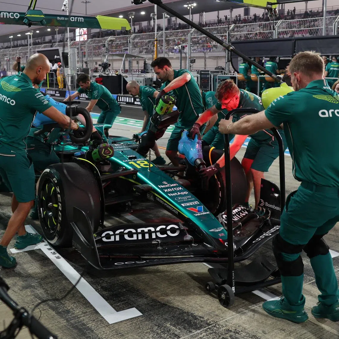 Formula One F1 - Qatar Grand Prix - Lusail International Circuit, Lusail, Qatar - November 28, 2025 Aston Martin's Lance Stroll during practice REUTERS/Thaier Al-Sudani