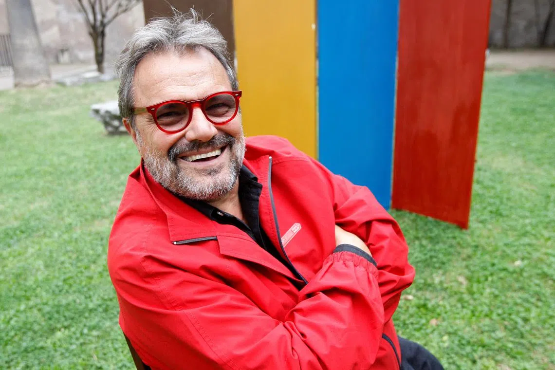 Master photographer Oliviero Toscani poses for photographers as he presents the new format of the newspaper L'Unita, in this file photo taken in Rome, Italy, on Oct 23, 2008. 