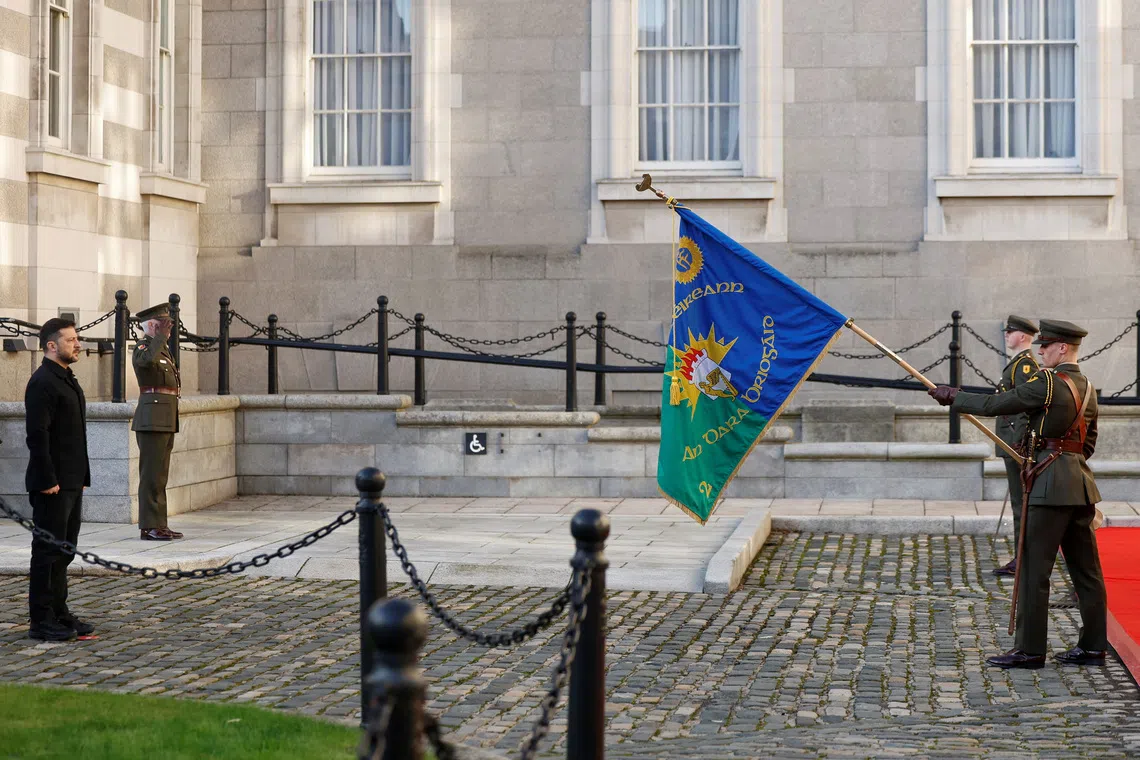 Drones were spotted near Zelenskiy flight path to Dublin, Irish media report