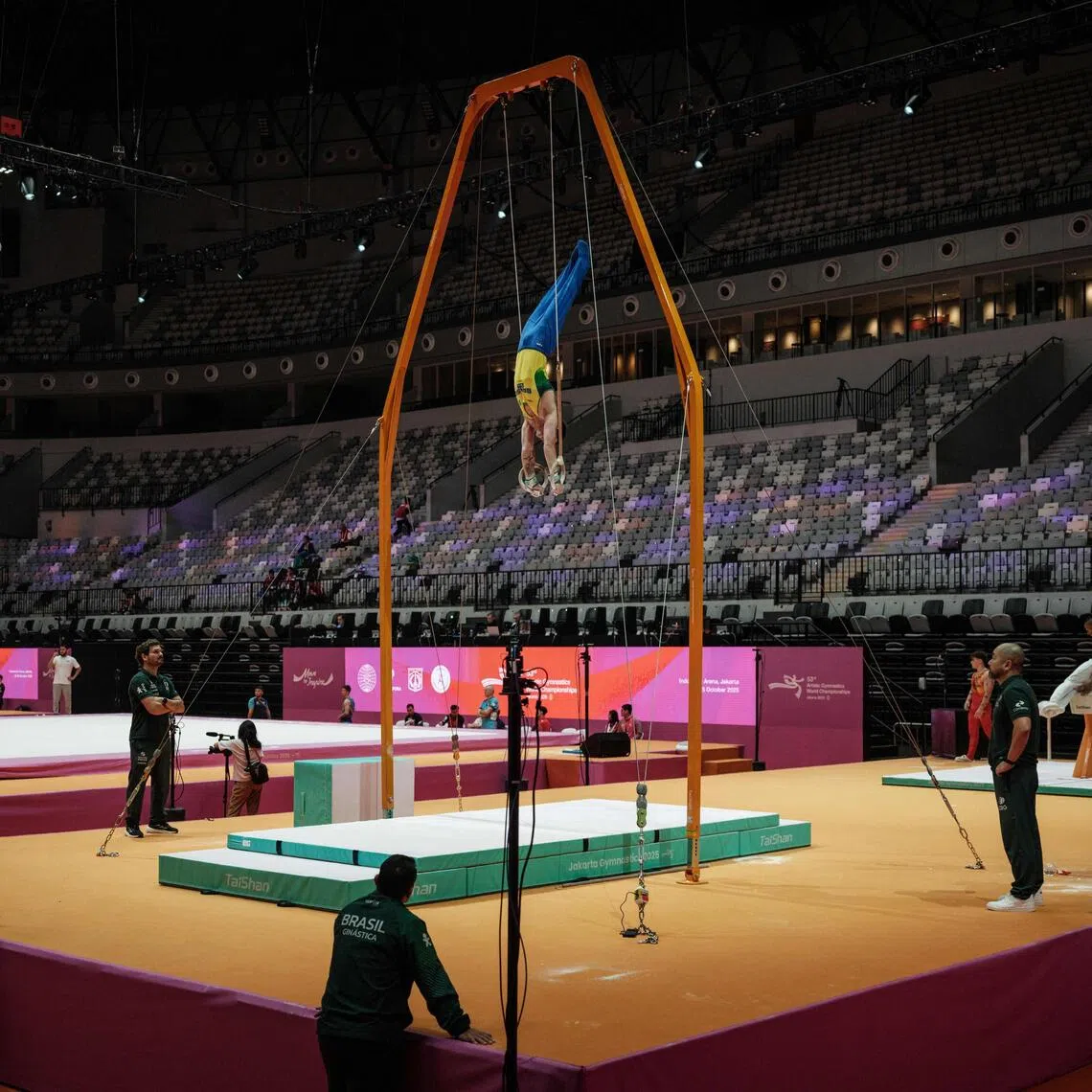 A generic picture of a gymnast at the Artistic Gymnastics World Championships.
