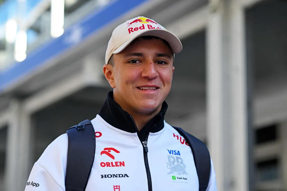 (FILES) Isack Hadjar of France and reserve driver for RB walks in the Paddock prior to the F1 Grand Prix of United States at Circuit of The Americas on October 20, 2024 in Austin, Texas. Twenty years old Hadjar will discover Formula 1 next season after signing with the Racing Bulls team, little sister of Red Bull, his new Italian team announced on December 20, 2024 in a press release. (Photo by Rudy CAREZZEVOLI / GETTY IMAGES NORTH AMERICA / AFP)