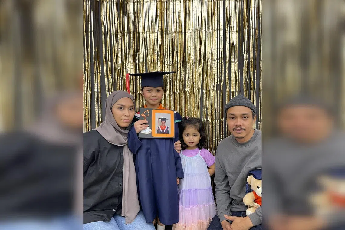 Kalila Herman (2nd from left) was enrolled into NTUC First Campus’ (NFC) Classroom Support Programme (CSP) when she was a Nursery Two pupil. 