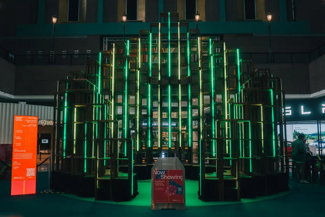 The Seed Tree Stage installation at Millenia Walk mall designed by Gabriel Chan.