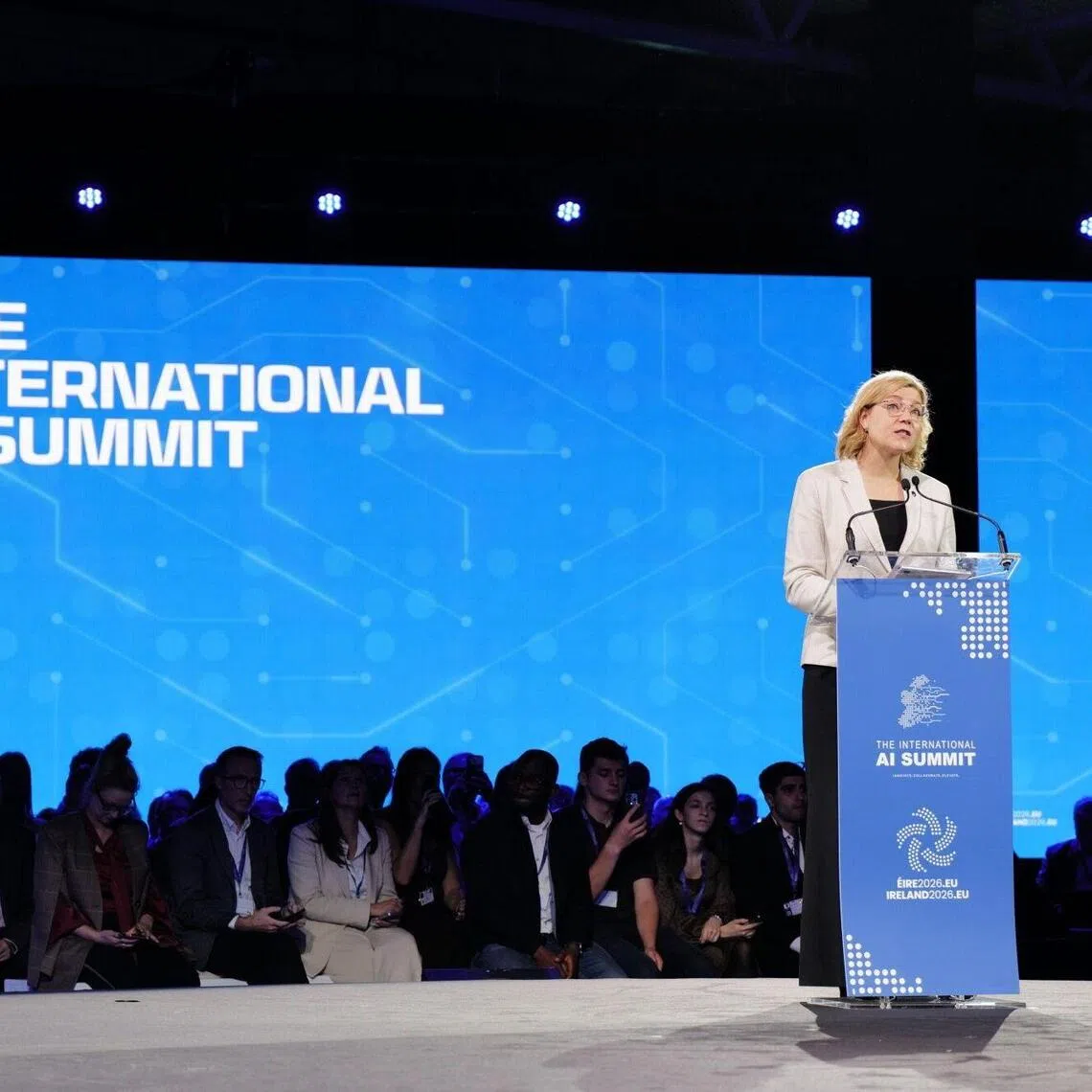 Henna Virkkunen, executive vice-president for tech sovereignty at the European Commission, at the International AI Summit in Dublin, Ireland, on Oct 14.