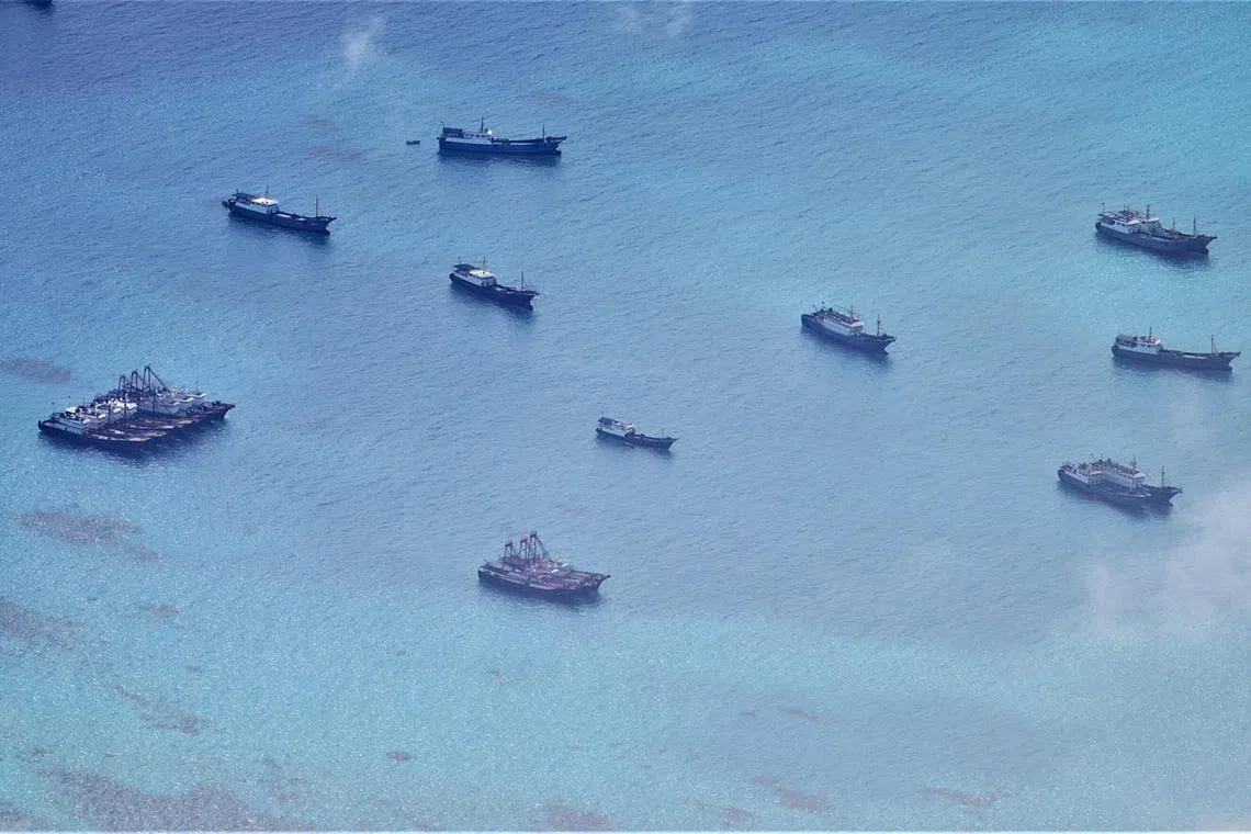 Chinese fishing vessels were seen near Iroqouis Reef and Sabina Shoal in the Spratly Islands in the disputed South China Sea on June 30, 2023.