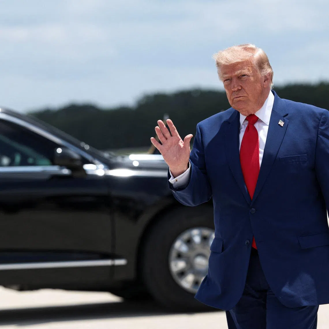 U.S. President Donald Trump arrives at Dobbins Air Reserve Base in Marietta, Georgia, U.S., July 22, 2026. REUTERS/Evelyn Hockstein