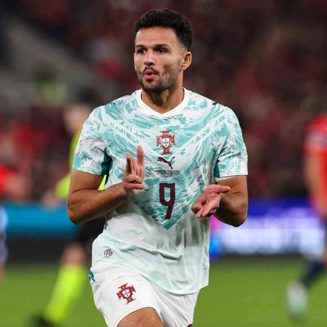 Goncalo Ramos celebrates as he helped Portugal beat Norway 2-1.