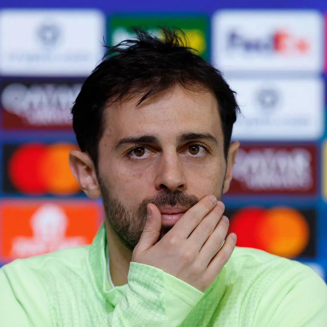 Soccer Football - UEFA Champions League - Manchester City Press Conference - Etihad Campus, Manchester, Britain - March 16, 2026 Manchester City's Bernardo Silva during press conference Action Images via Reuters/Jason Cairnduff