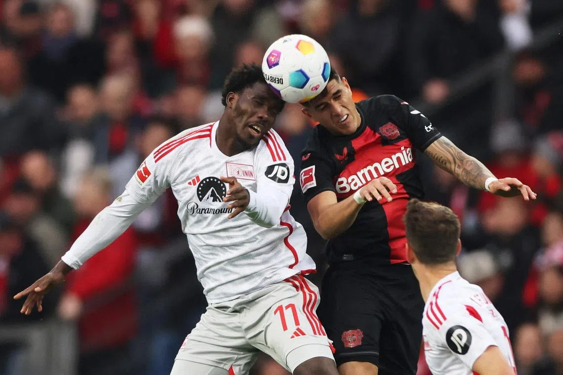 Fofana (left) spent the first half of the season on loan at Bundesliga side Union Berlin, scoring two goals in 17 games.