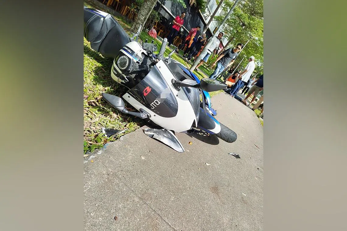 The accident at the junction of Sembawang Drive and Service Road to Block 463 involved a taxi and a motorcycle.
