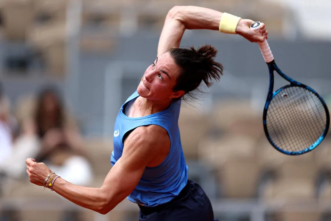 FILE PHOTO: Tennis - French Open - Roland Garros, Paris, France - June 2, 2025 France's Lois Boisson in action during her fourth round match against Jessica Pegula of the U.S. REUTERS/Gonzalo Fuentes/File Photo