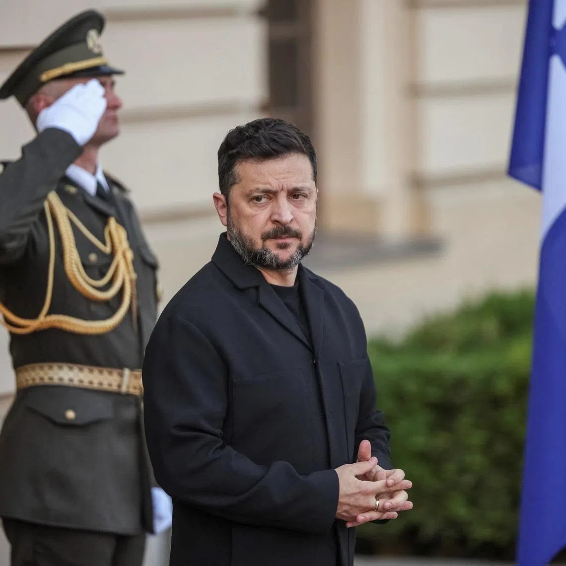 Ukraine's President Volodymyr Zelenskiy appears before meeting with Honduras' President Nasry Asfura during his visit to Kyiv, amid Russia's attack on Ukraine, in Kyiv, Ukraine, June 19, 2026. REUTERS/Alina Smutko