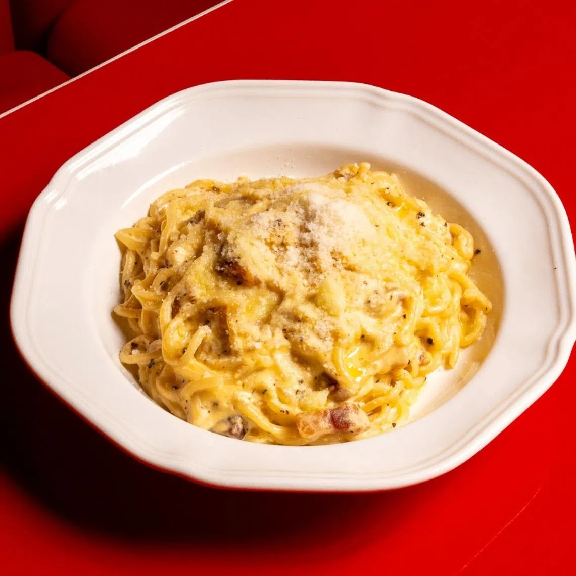 The carbonara from Medusa Osteria Romana is made the traditional way, without cream.