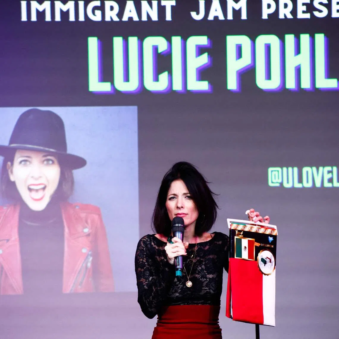Comedian Lucie Pohl took a stab at US President Donald Trump's immigration crackdown in her comedy show on Nov 14.