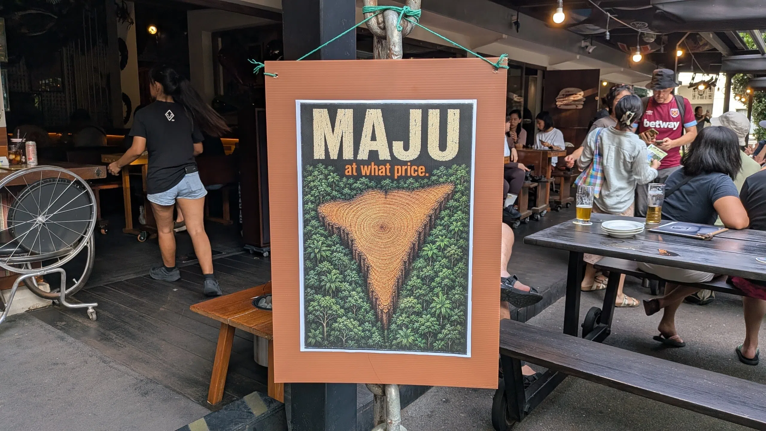 A poster made by residents keen to protect Maju Forest against development at a community-initiated dialogue at Gillman Barracks’ Handlebar.