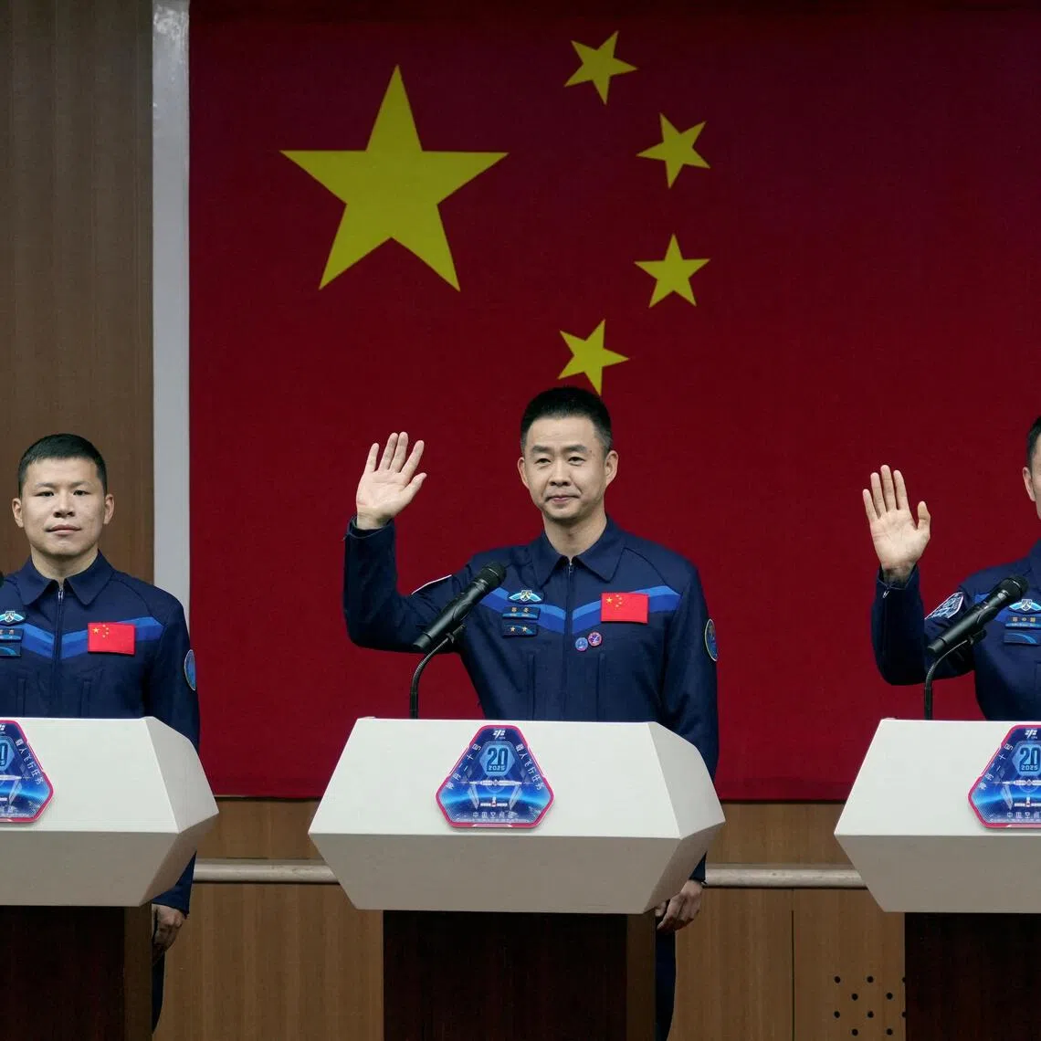 Astronauts Chen Dong, Chen Zhongrui and Wang Jie had been on a six-month mission on China’s Tiangong space station.
