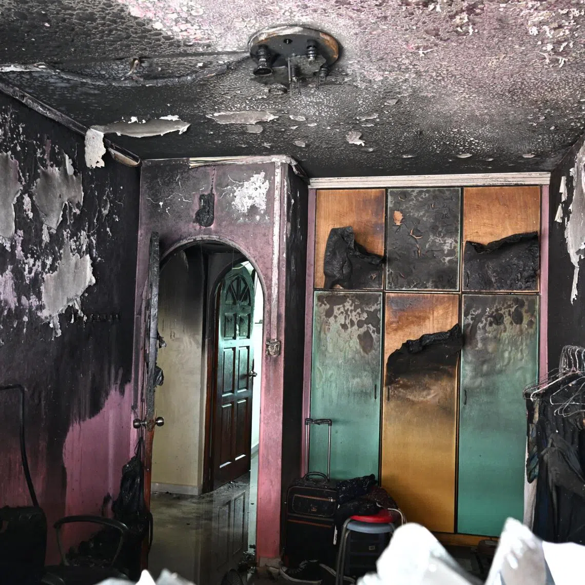 There were no reported injuries from the fire, which involved the contents of a bedroom.