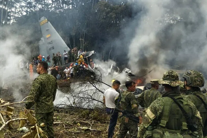 At least 34 killed, dozens hurt as Colombian military plane crashes after takeoff