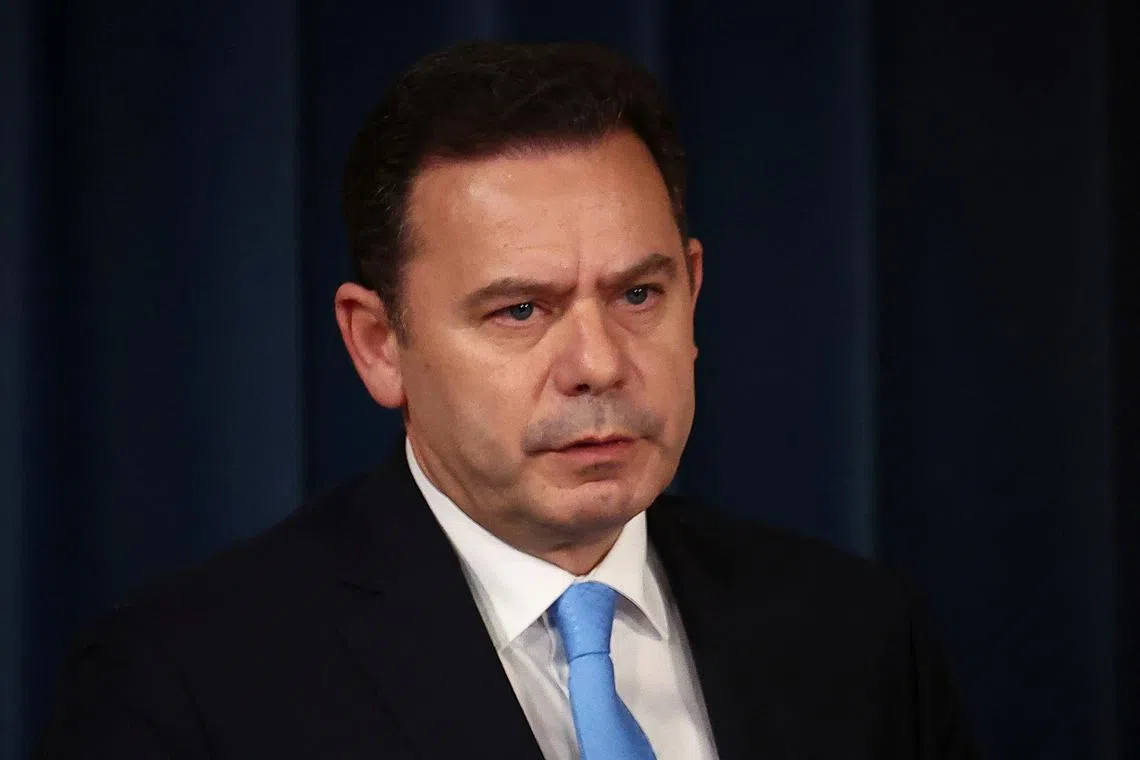 Portuguese Prime Minister Luis Montenegro speaks during the swearing-in ceremony of his new government, at Ajuda Palace in Lisbon, Portugal April 2, 2024. REUTERS/Pedro Nunes/ File photo