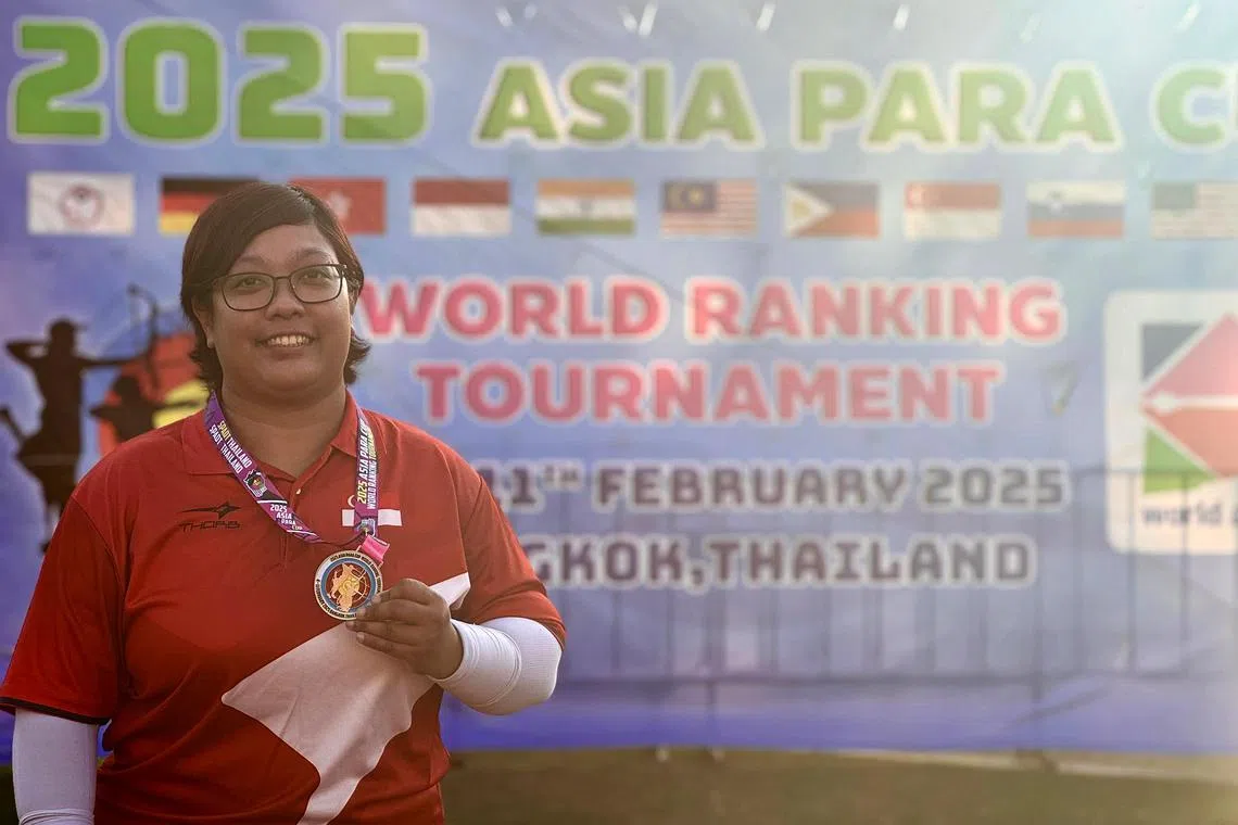 dlpara11 - Singapore's Syahidah Alim wins silver at the 2025 Asia Para Cup - World Ranking Tournament in Bangkok, Thailand.

credit: Singapore Disability Sports Council
section: Sports
copyright: For SPH use only