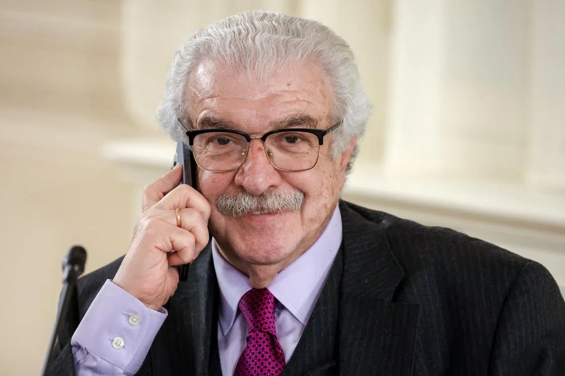 FILE PHOTO: Mikhail Gusman, First Deputy Director-General of TASS, attends a meeting of Russian President Vladimir Putin with representatives of international news agencies on the sidelines of the St. Petersburg International Economic Forum (SPIEF) in Saint Petersburg, Russia June 18, 2025. Sputnik/Vyacheslav Prokofyev/Pool via REUTERS/File Photo