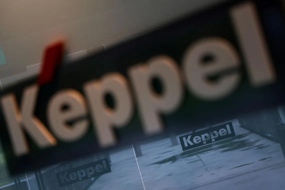 FILE PHOTO: A Keppel signage is pictured in Singapore July 6, 2023. REUTERS/Edgar Su/File Photo