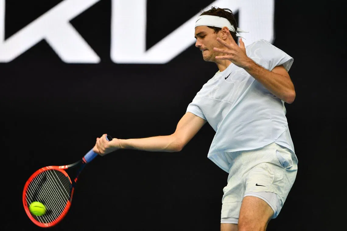 Taylor Fritz, pictured at the Australian Open in January, will be ranked world No. 5 on Feb 27.