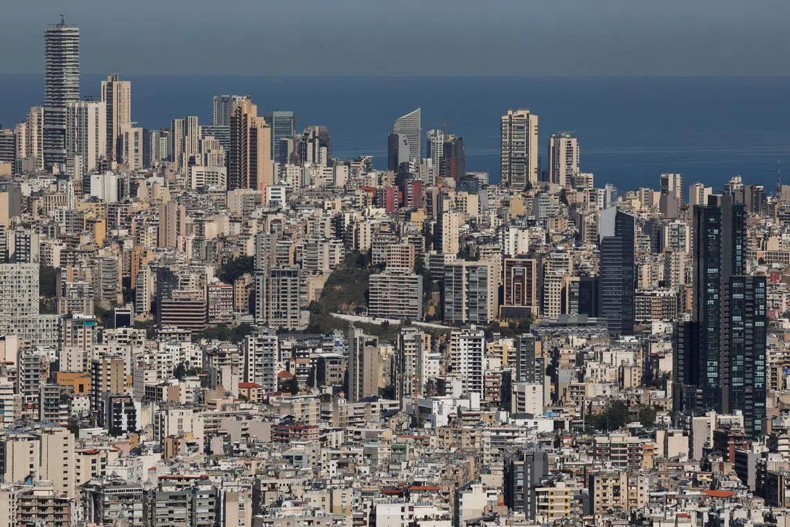 A view shows Beirut's skyline as seen from Mansourieh, Lebanon April 16, 2025. REUTERS/Mohamed Azakir
