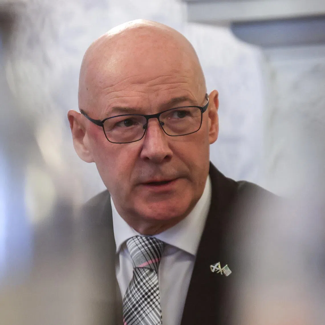 First Minister of Scotland John Swinney speaks at the Council on Foreign Relations in New York City, U.S., April 7, 2025. REUTERS/Kylie Cooper/File Photo