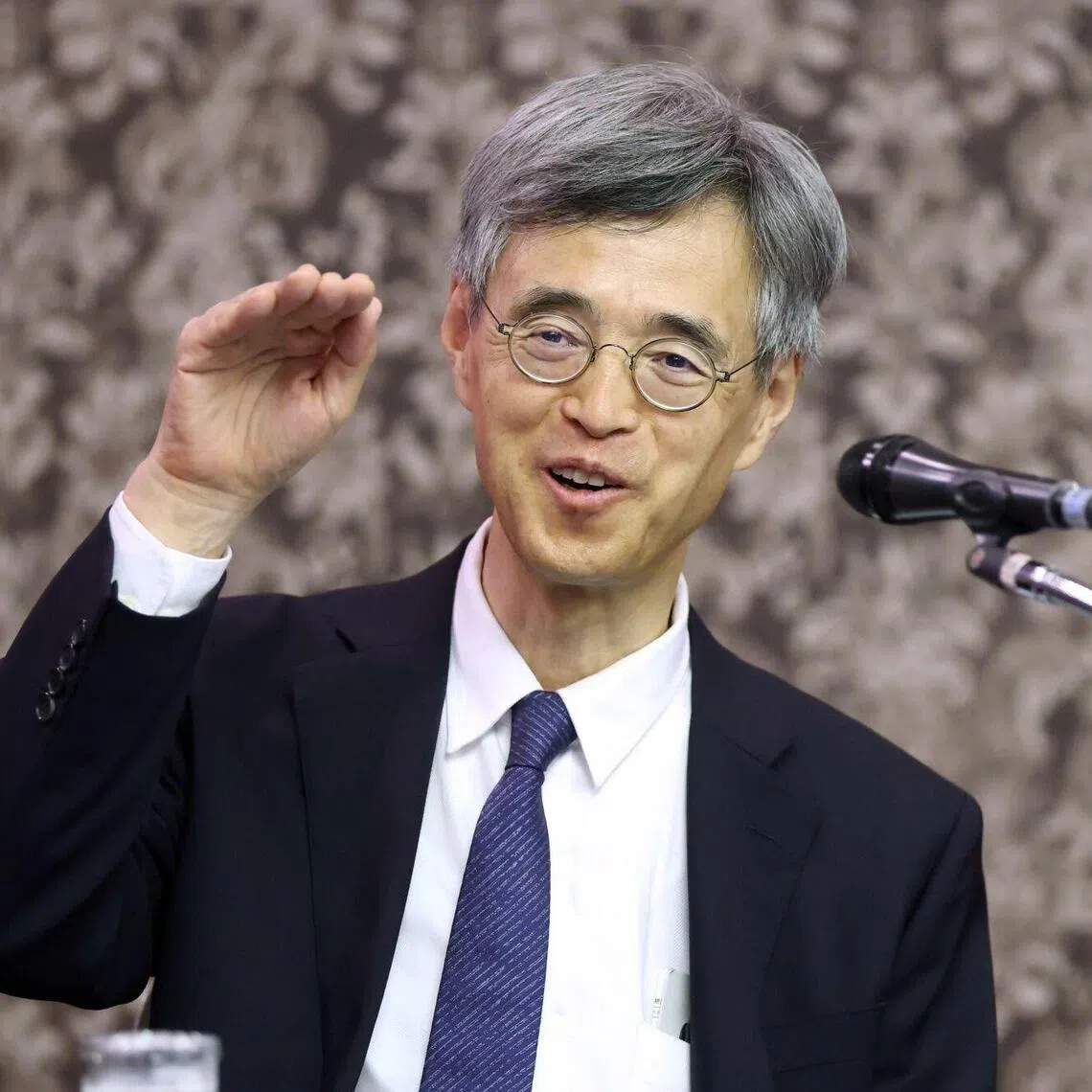 Ryozo Himino, deputy governor of the Bank of Japan, at a business event in Saitama, on Aug 27. He kept the door open to an interest rate increase in September.