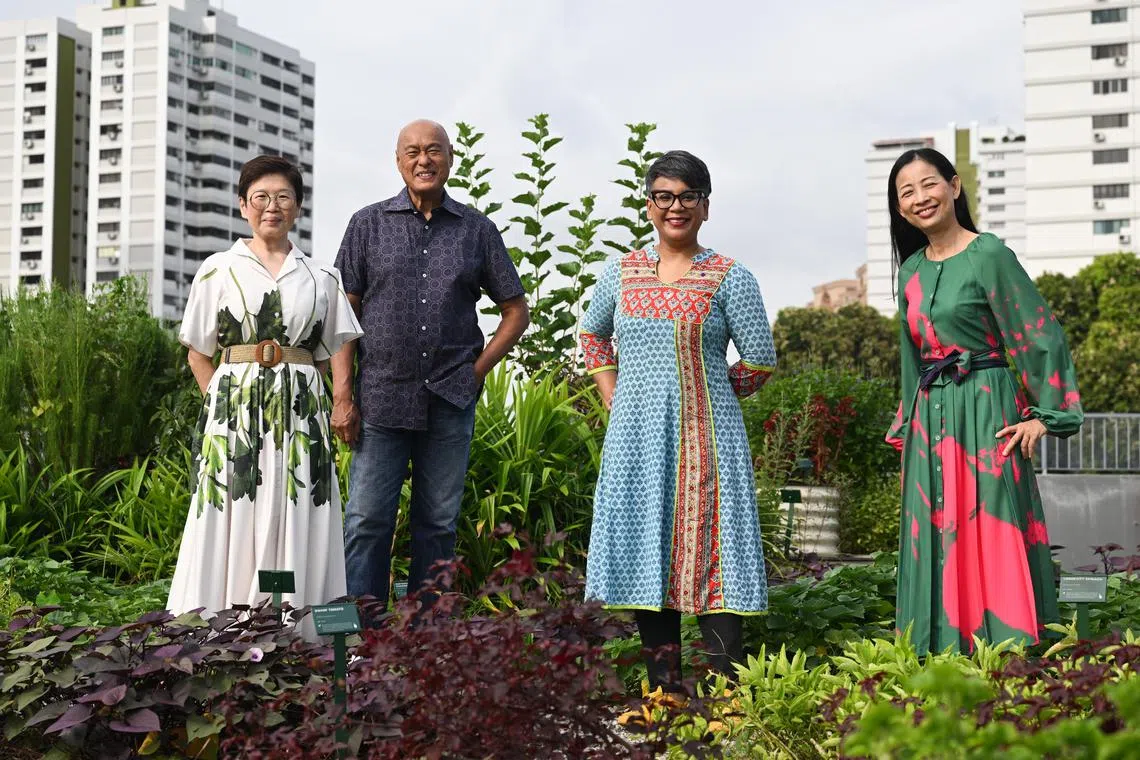 Mrs Ong Hong Peng (extreme right), principal of Raffles Girls' School (RGS), with judges for The Rafflesian Cook-Off, organised by RGS: (from left) Ms Tan Hsueh Yun, senior correspondent, The Straits Times; Mr Damian D'Silva, chef and partner of Rempapa; and Ms Vasunthara Ramasamy, chef.