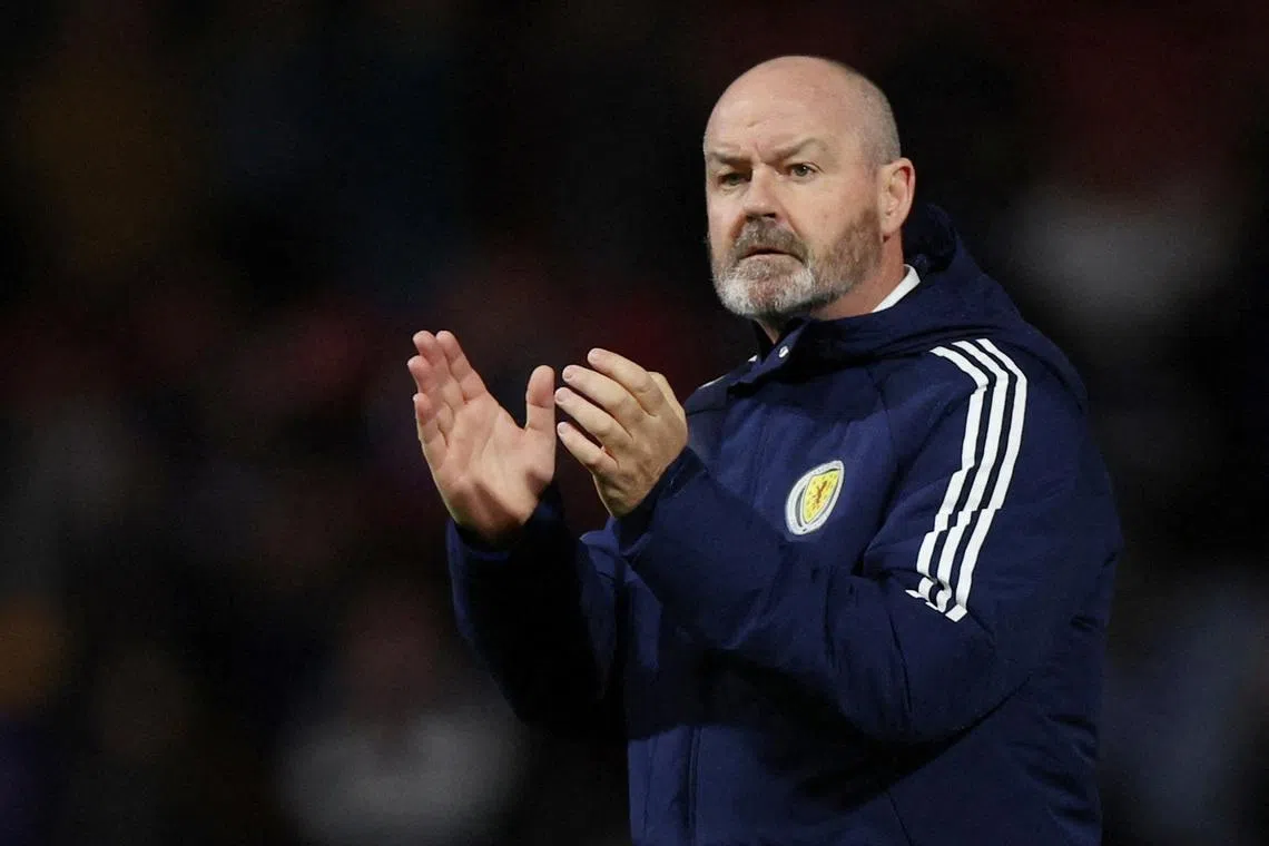 FILE PHOTO: Soccer Football - Euro 2024 Qualifier - Group A - Scotland v Norway - Hampden Park, Glasgow, Scotland, Britain - November 19, 2023  Scotland manager Steve Clarke reacts after the match REUTERS/Russell Cheyne/File Photo