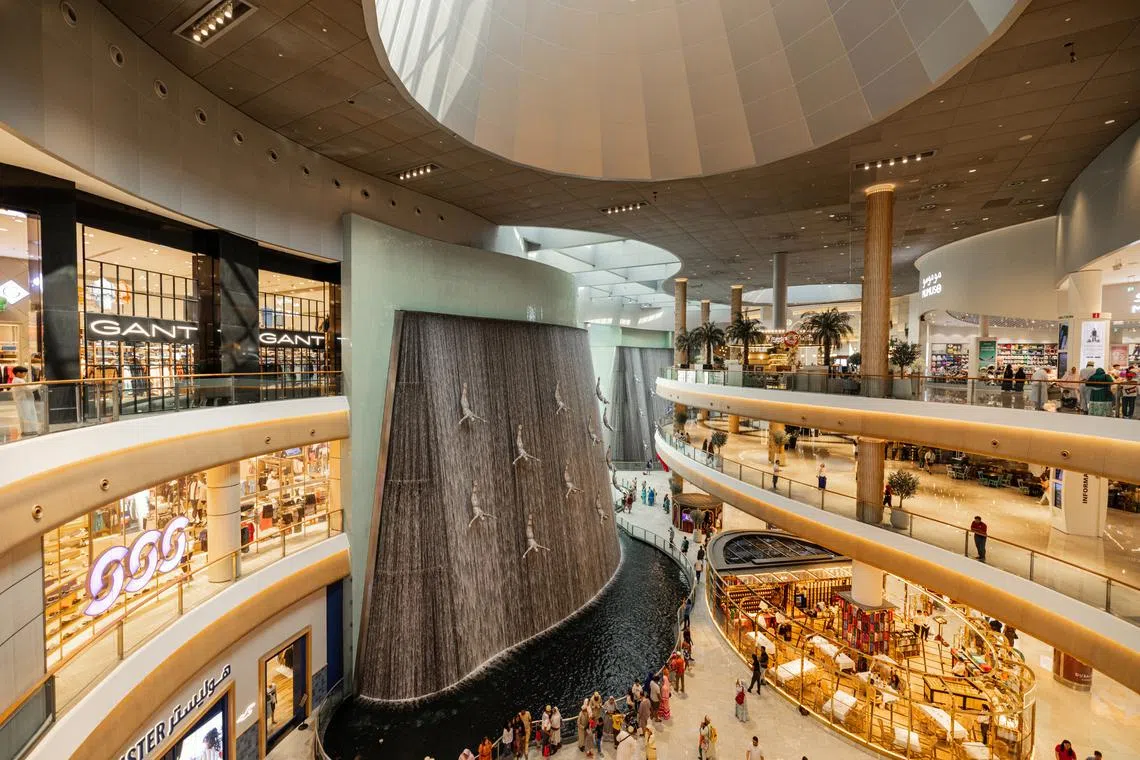 A waterfall in Dubai Mall. To maintain its opulence, Dubai  relies on fresh water it doesn’t have.