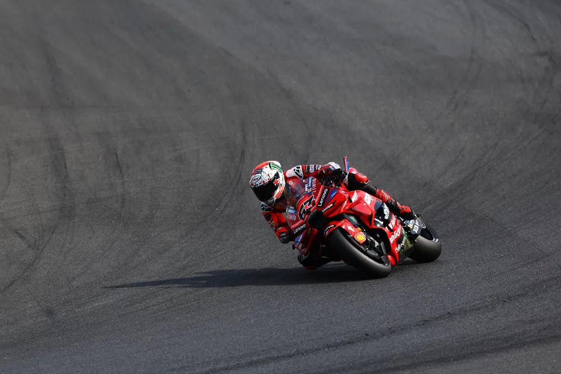 MotoGP - Japanese Grand Prix - Mobility Resort Motegi, Motegi, Japan - September 28, 2025 Ducati Lenovo Team's Francesco Bagnaia in action during the MotoGP race REUTERS/Kim Kyung-Hoon