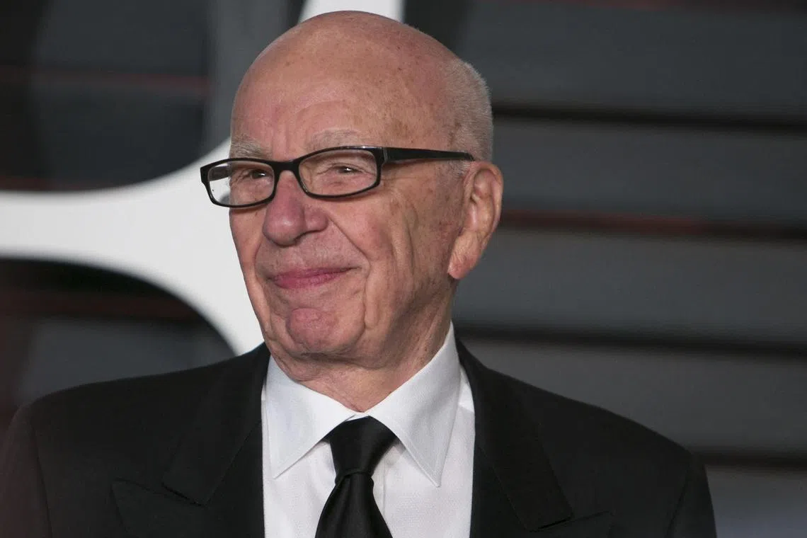 (FILES) This picture taken on February 22, 2015 shows Rupert Murdoch arriving at the 2015 Vanity Fair Oscar Party in Beverly Hills, California. - Media mogul Rupert Murdoch admitted in a deposition that hosts on his Fox News network promoted the false claim that the 2020 election was stolen from Donald Trump, court documents show. (Photo by ADRIAN SANCHEZ-GONZALEZ / AFP)