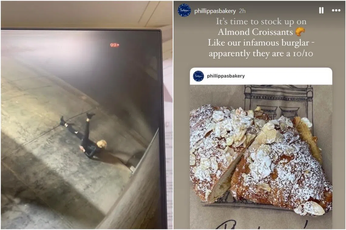 A woman seen on closed-circuit television doing a yoga routine before allegedly breaking into Phillippa’s Bakery headquarters.
