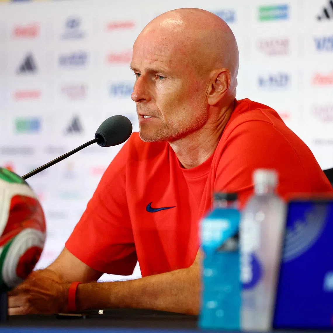 Soccer Football - FIFA World Cup 2026 - Norway Press Conference - Miami Stadium, Miami Gardens, Florida, U.S. - July 10, 2026 Norway coach Stale Solbakken during the press conference REUTERS/Marco Bello