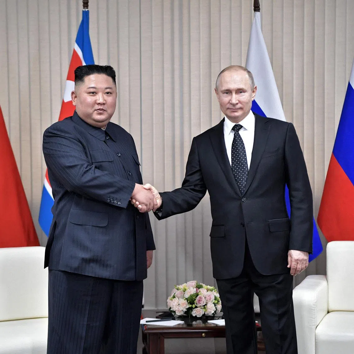 North Korean leader Kim Jong Un held his first summit with Russian President Vladimir Putin in Vladivostok, Russia, on April 25, 2019. 