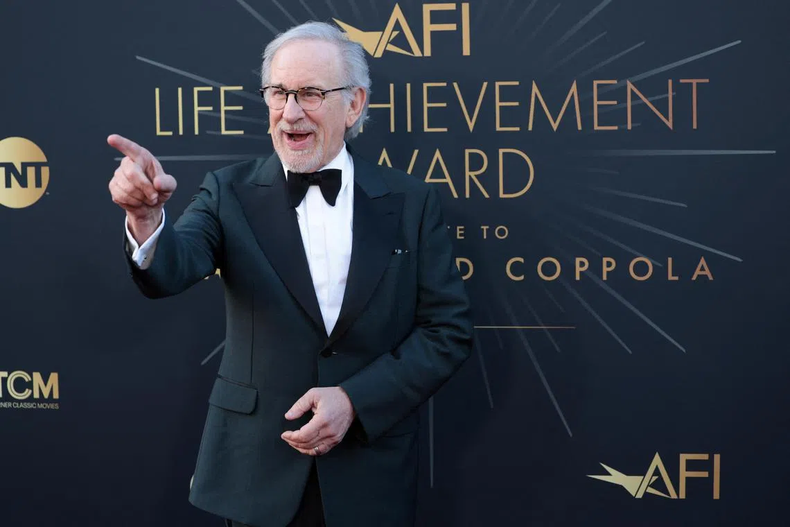 American director Steven Spielberg at the AFI Life Achievement Award in Los Angeles in April. Despite helming the 2001 film A.I. Artificial Intelligence, Spielberg does not want to use AI for creative decisions. 