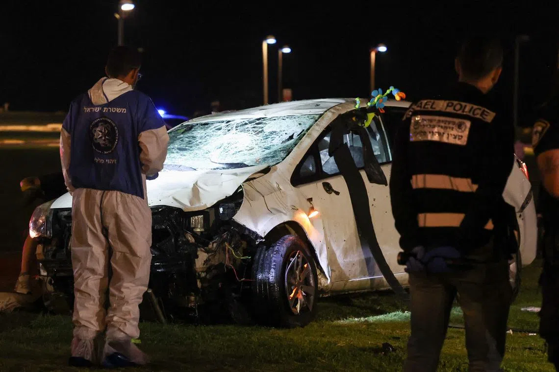 An Italian man was killed and seven other tourists wounded when an Israeli Arab ploughed a car into pedestrians on the Tel Aviv seafront.