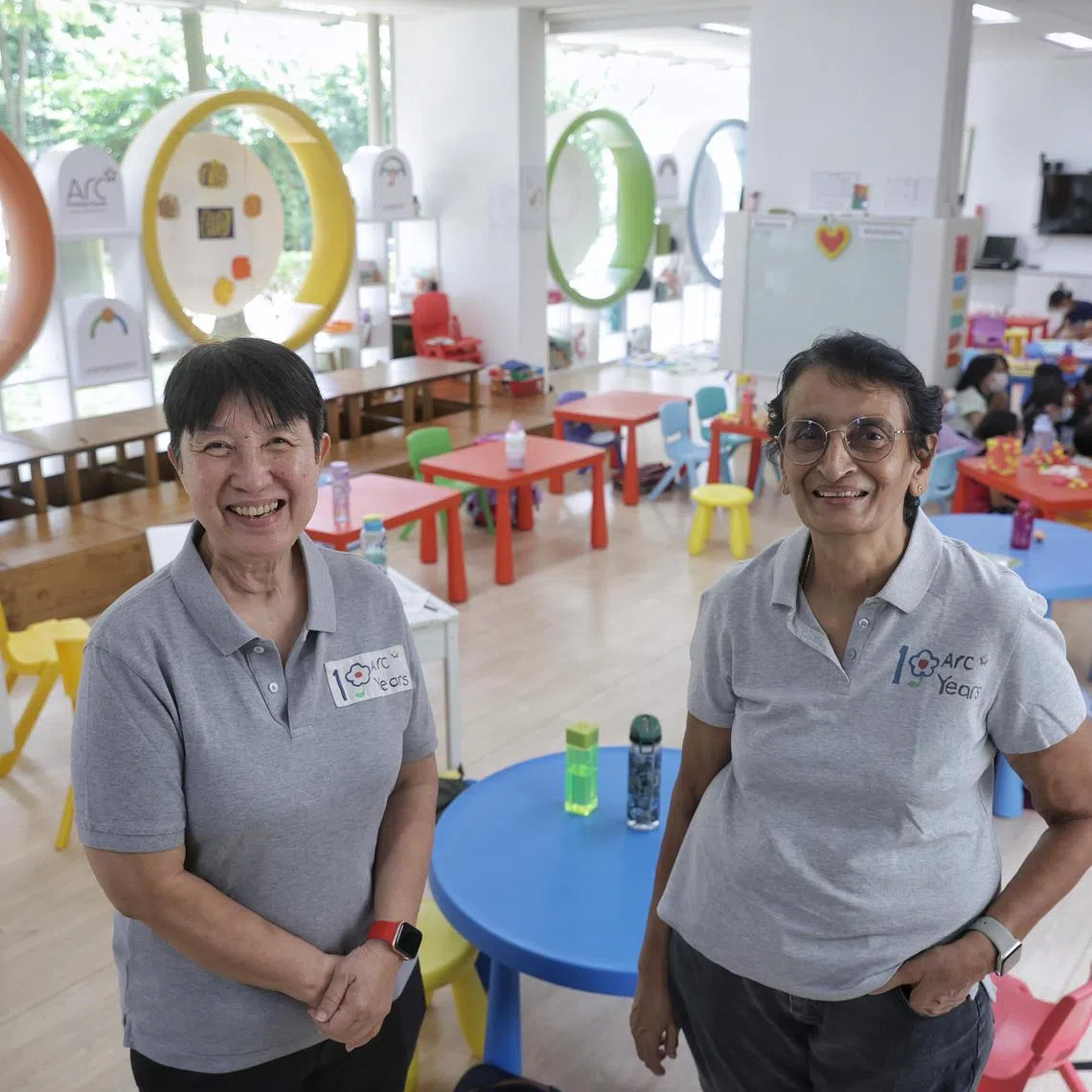 Profile of volunteer coordinator Geraldine Lee (left), 66, and former nurse Ronita Paul (right), 72, at Arc Children’s Centre on Dec 13, 2023.

Founded by former nurse Ronita Paul and volunteer coordinator Geraldine Lee, Arc is Singapore’s only daycare centre for children battling cancer and other critical illnesses. Located on the ground floor of a Housing Board block in Lorong Limau, Whampoa, it offers not just emotional and moral support to these children but also educational and developmental activities in a bright and cheerful environment.